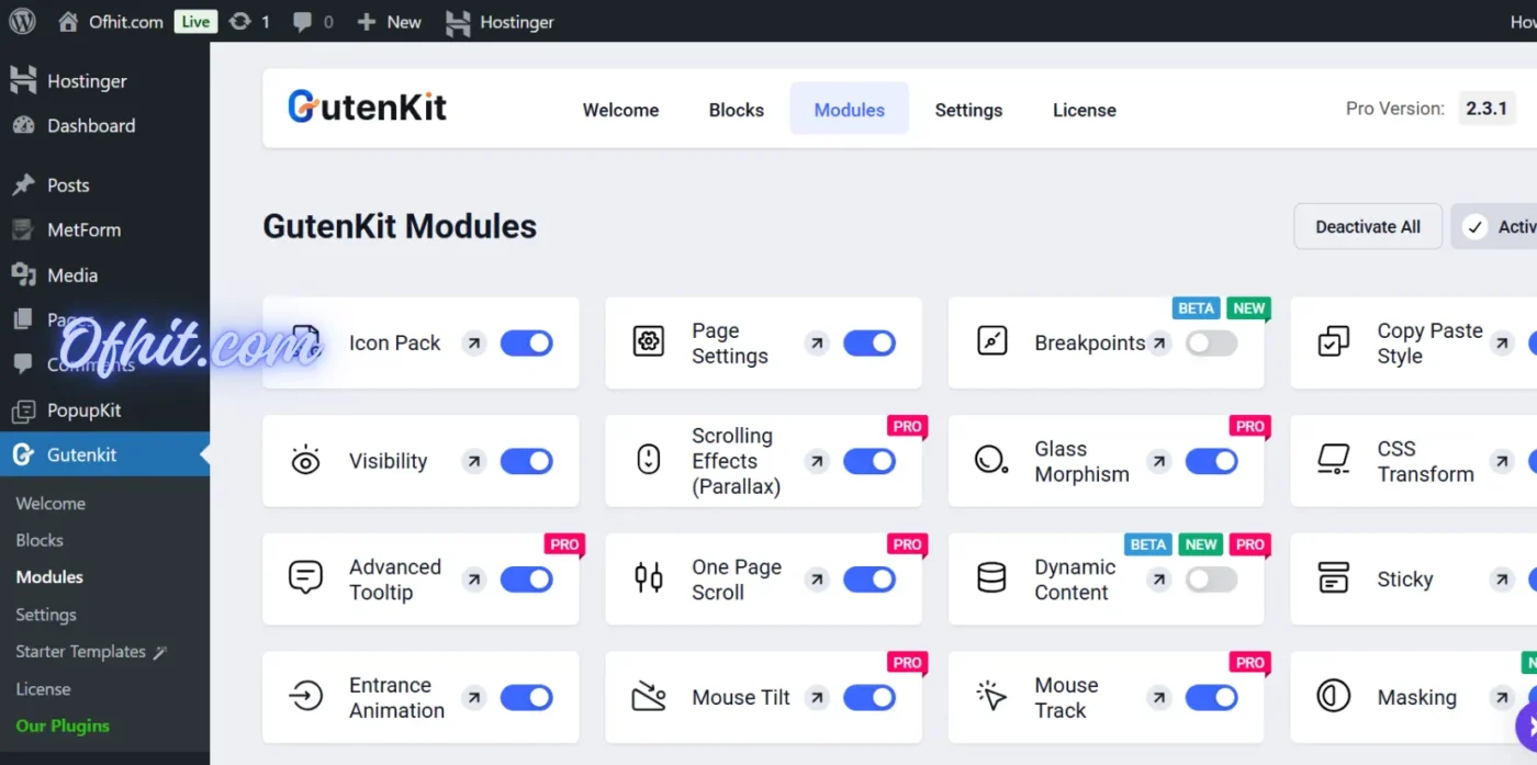 GutenKit Pro License Key Activation