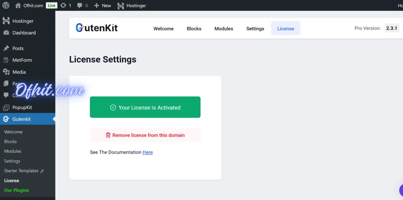 GutenKit Pro License Key Activation